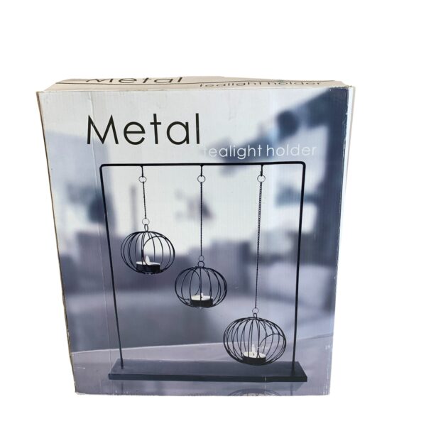 Metal Tealight Holder Svart Ljushållare 40cm