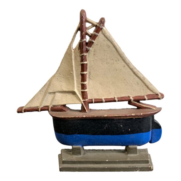 Segelbåt Båt Gjutjärn Prydnad Båtprydnad Vintage Design Retro