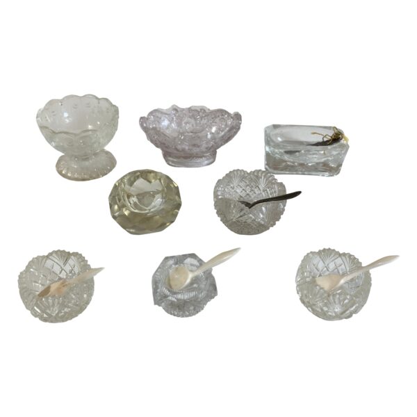 Salt Peppar Kar Glas Små Skål 8-delar Vintage Design Retro