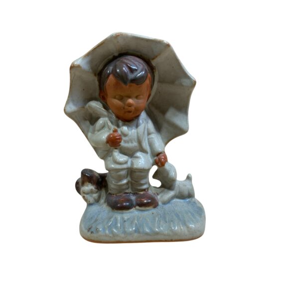 Prydnad Liten Paraply 9cm Pojke Beige