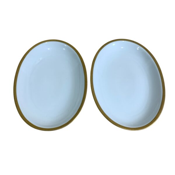 Bavaria Seltmann Weiden 2st Fat Guldkant Vit 28cm