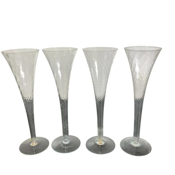 Åhlens Champagnestrut 4 st Champagneglas Vintage Glas Munblåst