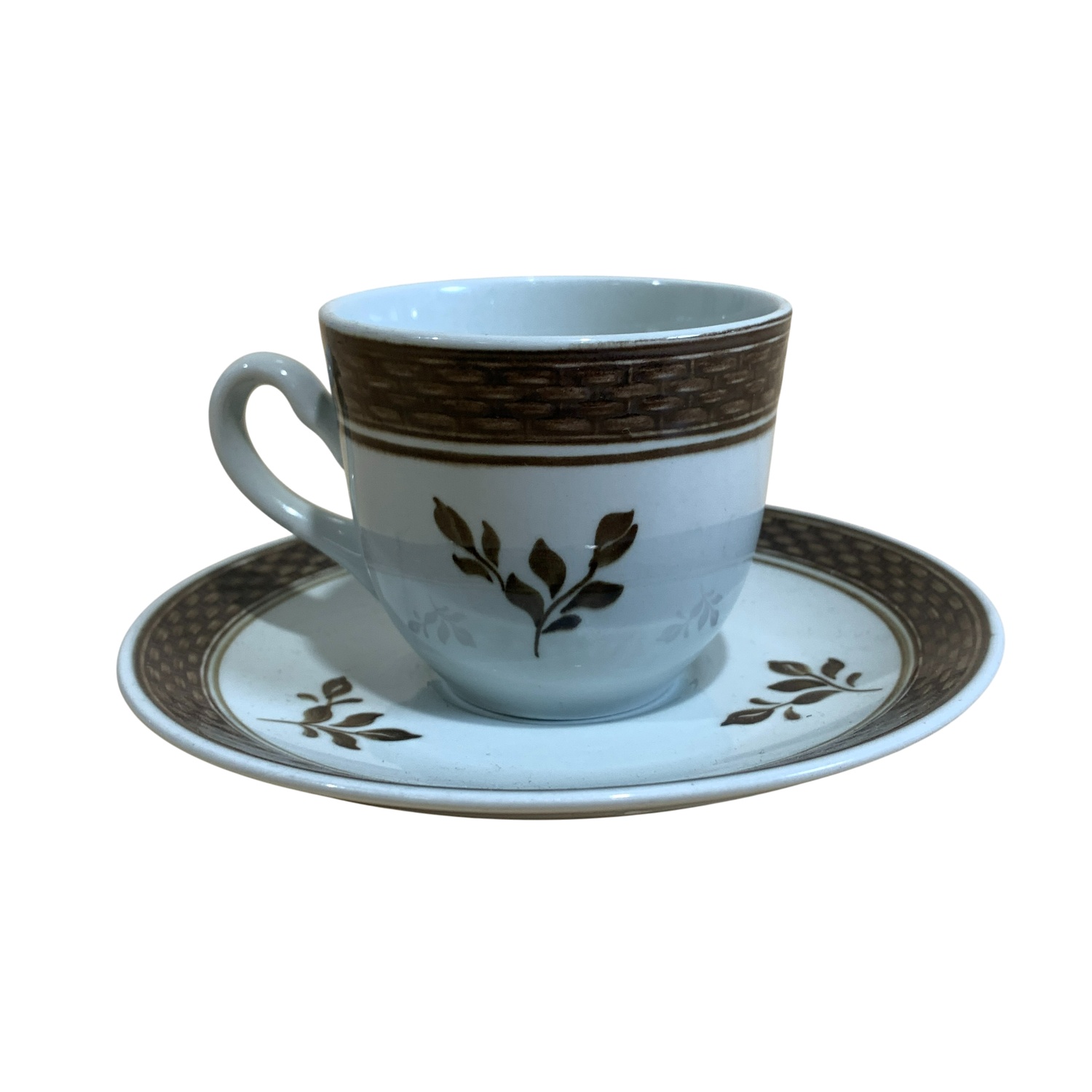 Royal Copenhagen Fajance Kopp med Fat Aluminia Tranquebar Retro Stämplad