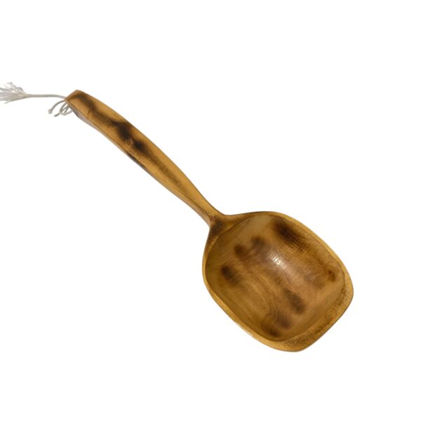 Stor Träslev Vintage Äldre Träskopa Handgjord Trä Slev