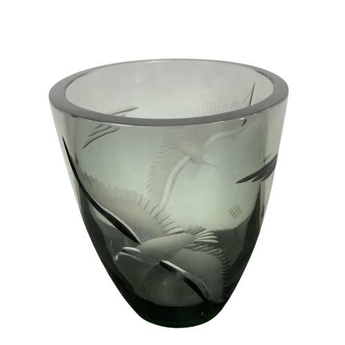 Design Vas Glas Signerad Vintage Retro Antique Antik