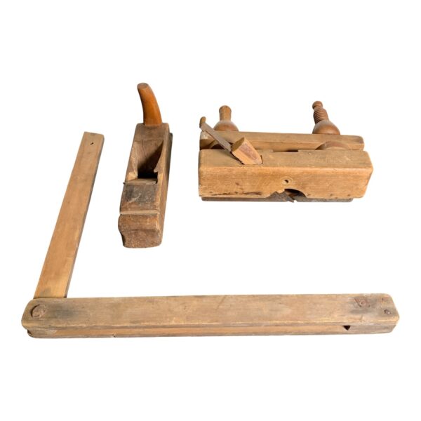 Äldre Nothyvel Hyvel Vinkelhake 3-delar Trä Verktyg