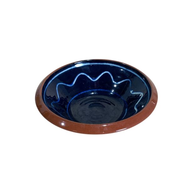 Glaserat Lergods Skål Blå 18cm Retro