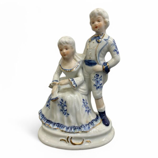 Figurin Pojke Flicka Par 19cm Vintage Retro Design