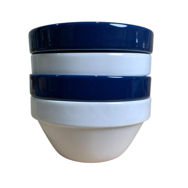 Färg Form Sweden 4st Skålar Blå Vit Skål 13,5cm