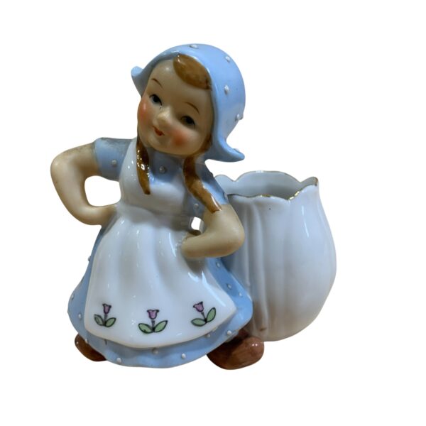 Vas Flicka Liten 10cm Blå Vintage