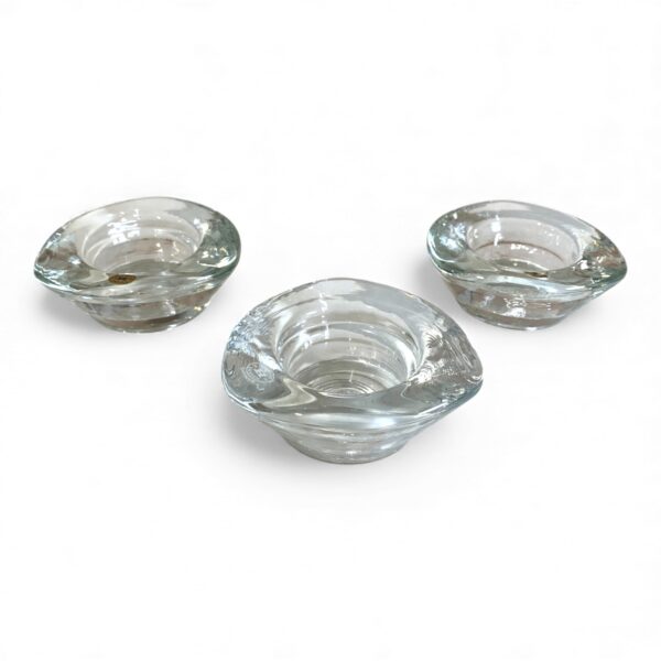 Reijmyre 3st Ljushållare Glas Design Stearinljus 10cm Etikettmärkt Vintage