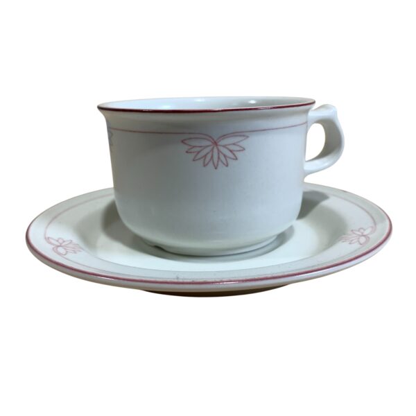 Gustavsberg Liza Sweden Kopp och Fat Vit Rosa Tekopp