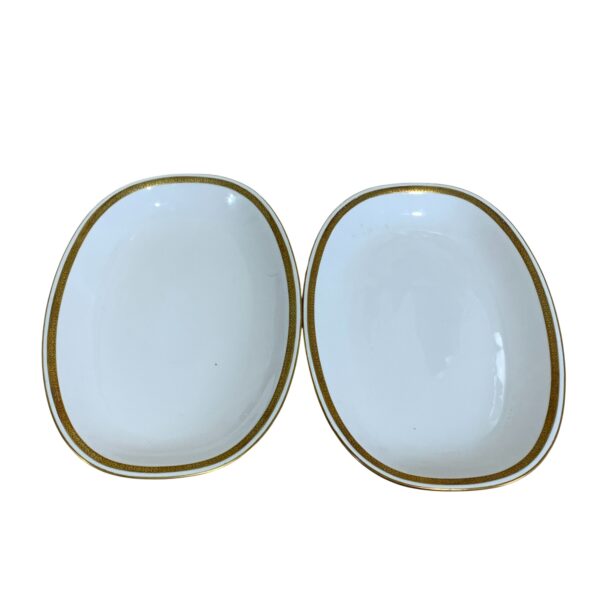 Rörstrand 2st Fat Vit Guldkant Retro Vintage Uppläggningsfat