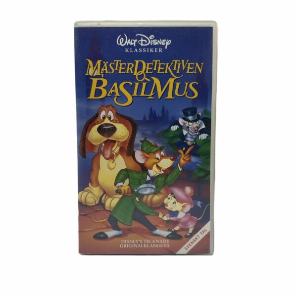 Walt Disney Mästerdetektiven Basil Mus VHS Barnfilm Svenskt Tal Klassiker Retro