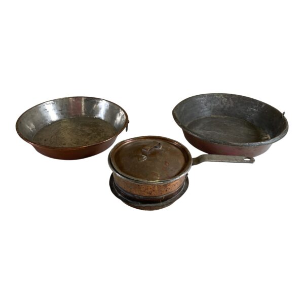 3st Kopparföremål Kopparkastrull Kopparform Formar Kastrull Koppar Vintage
