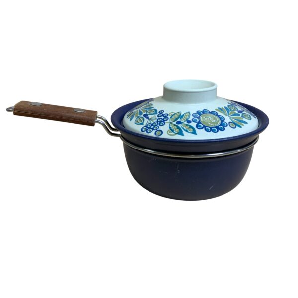 Figgjo Flameware Vulcanus-kär Kastrull Keramik 19cm Vintage Blå Retro