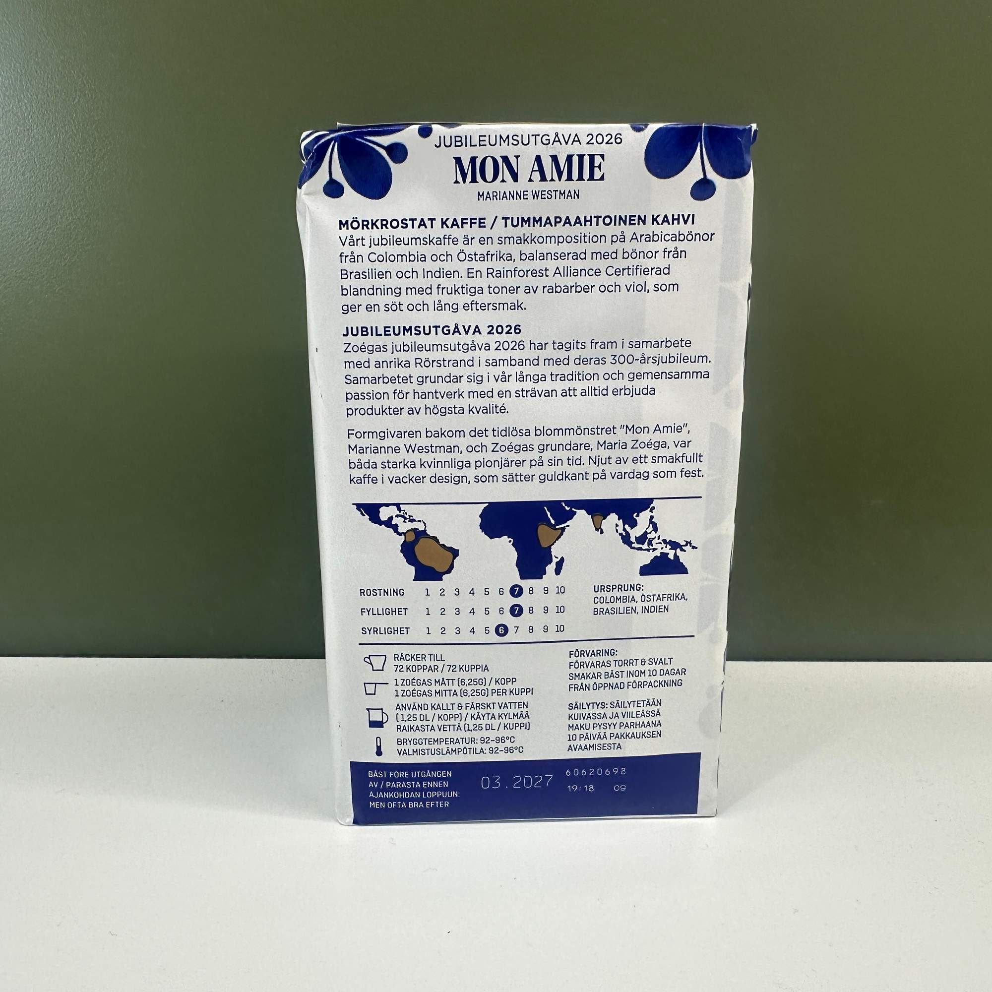 Mon Amie Kaffe Rörstrand Zoégas Jubileumsutgåva 2026 450g Rabarber Viol ...
