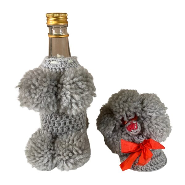 Flaskgömma Glasflaska Spritflaska Värmare Virkad Pudel Design