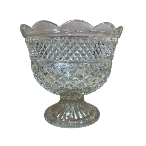 Stor Skål på fot Pressglas 18cm