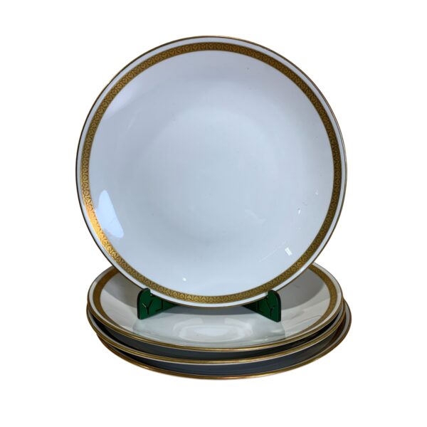 Rörstrand 4st Förrättstallrikar Vit Guldkant 21cm Retro Vintage Tallrik