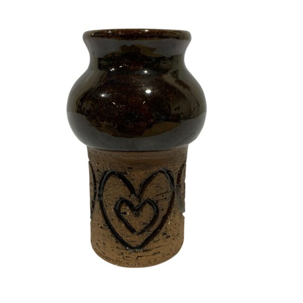 Laholm Vas Brun Keramik Retro Hjärta