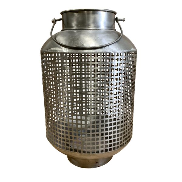 Stor Ljuslykta Grå Metall 46cm Stor Lykta