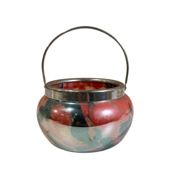 Glasskål Röd Skål Glas Korg 13cm