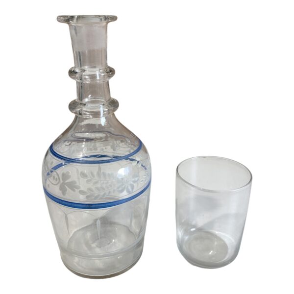 Karaff Glas Glaskaraff 22cm med Dricksglas 9cm Vintage Design Retro