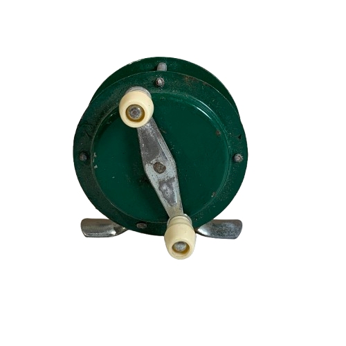 Vintage grön fiskerulle Tokoz retro samlare sportfiske rulle Tokoz