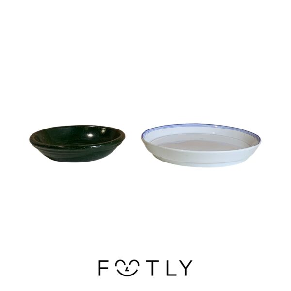 Fat Till Krukor 2 st Mörkgrönt Och Vit Blått Keramik Deroma Made in Italy 14