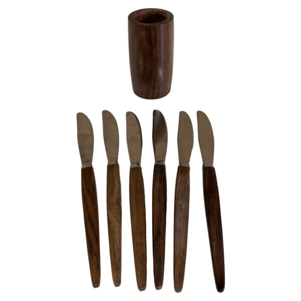 Fruktkniv Kniv 6st med Ställ Rostfritt Stål Retro Vintage Design