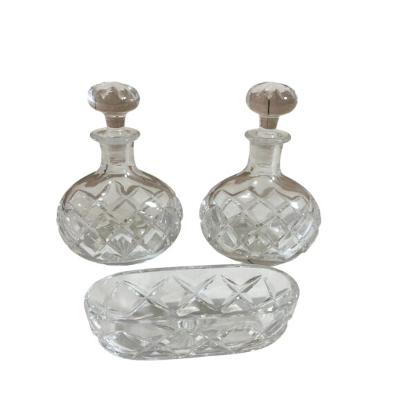 Kristall Skål Karaff Parfymflaska Kristallflaska 3st Flaska Flakong