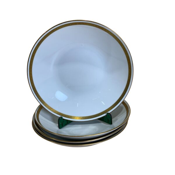 Rörstrand 4st Djupa Tallrikar Vit Guldkant 20cm Retro Vintage