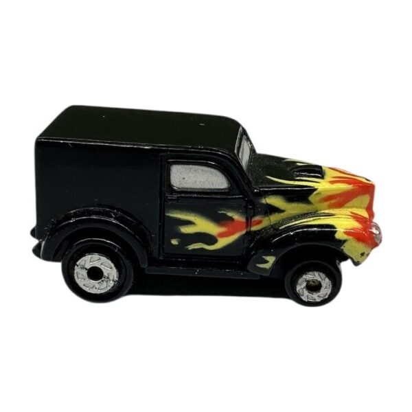 Micro Machines Leksaksbil Metall Svart Flammor Retro Hot Rod Modellbil 90-tal