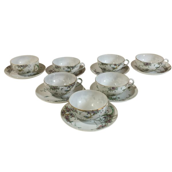 Kinesiska Koppar & Fat 7st Vintage Vit