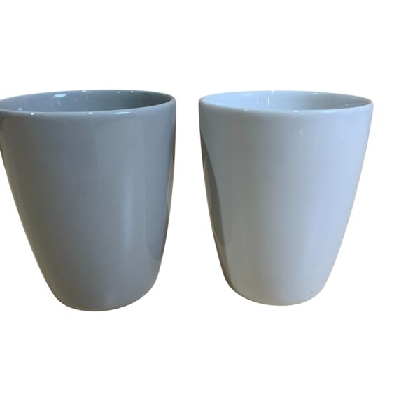 Höganäs 2st Muggar Grå Vit Koppar utan öra 10cm Design Keramik