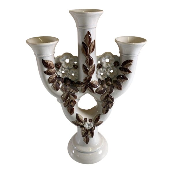 Rosa Ljung Ljusstake Retro Vintage Blommor Signerad