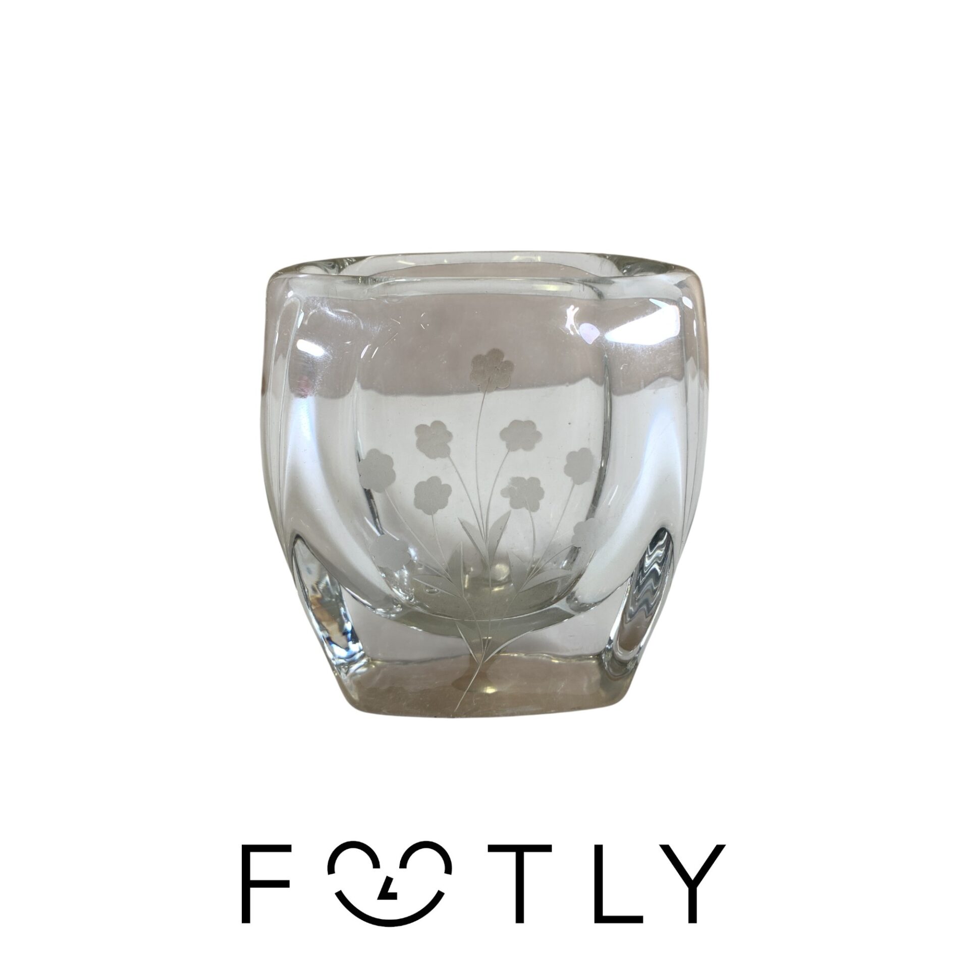 Glasvas Glas Vas Blom Dekor Blommor Vintage Design