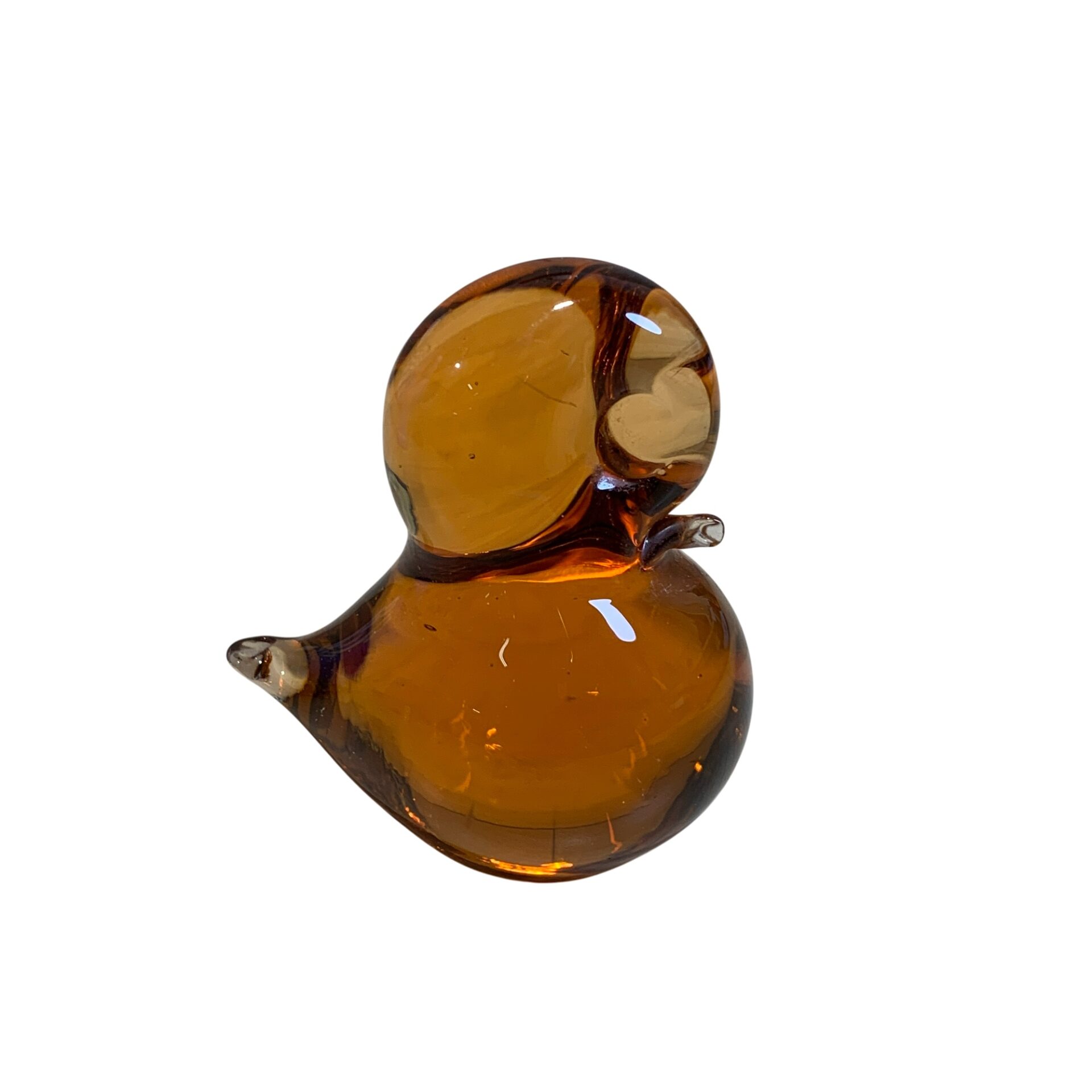 Gränna GlasFågel Orange Fågel Glasdjur 6cm Vintage