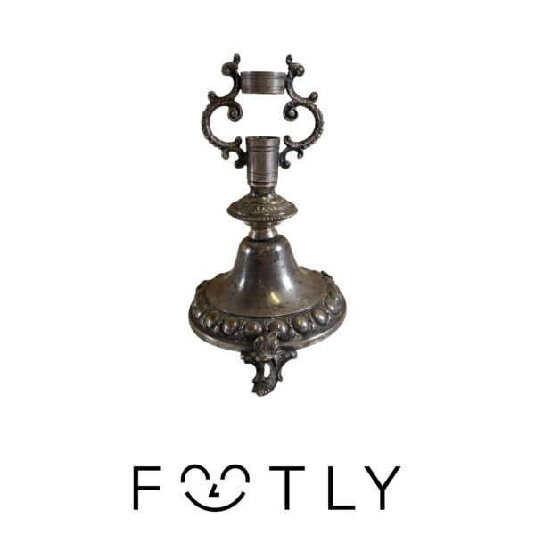 Nysilver Ljusstake Stämplad Vintage