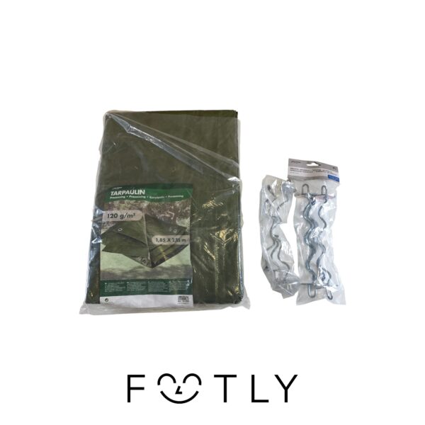 Biltema Presenning med Tältpinnar Spiralskruv