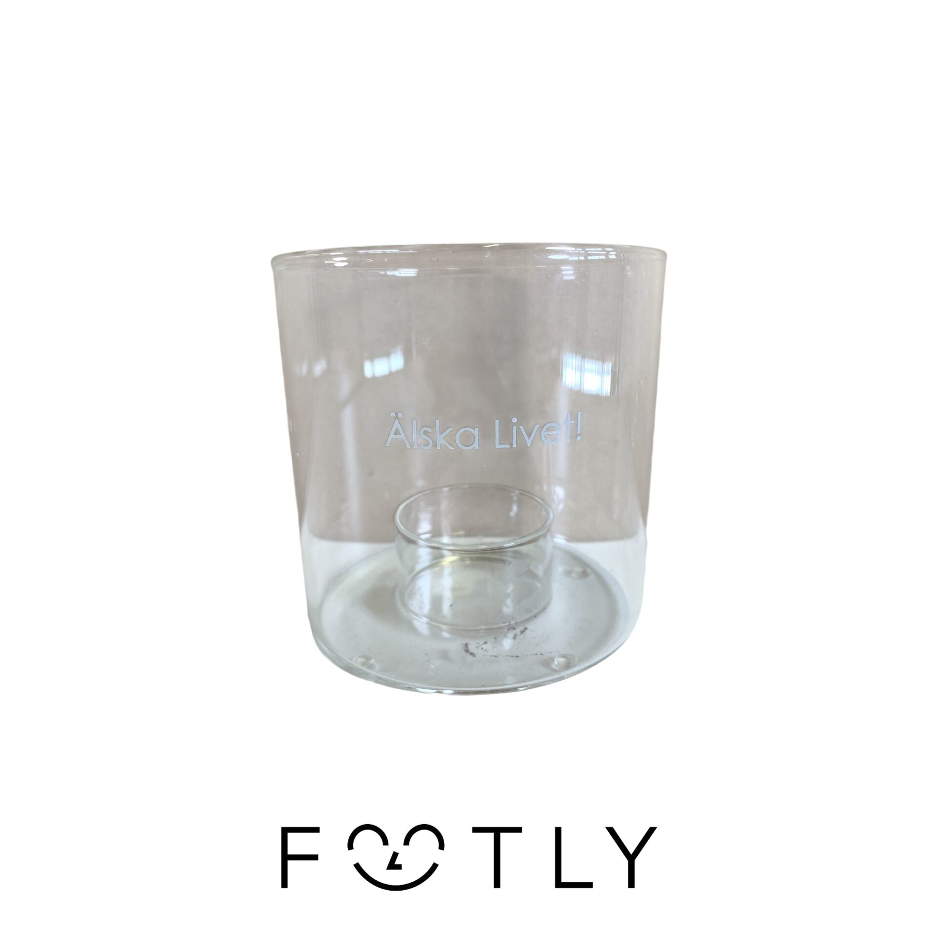 Ljuslykta Glas Älska Livet Text Dekor Lykta