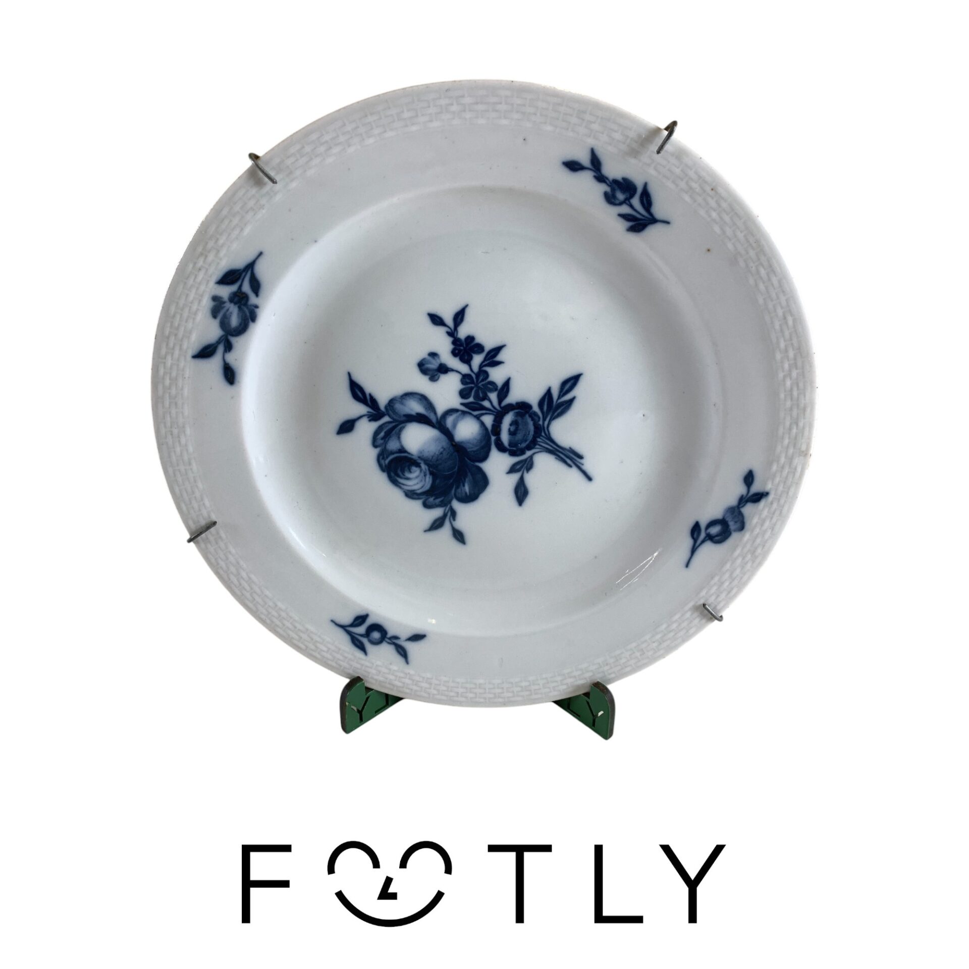 Royal Copenhagen Blå Blomster Antik Väggtallrik Blå Blommor Dekor Vintage