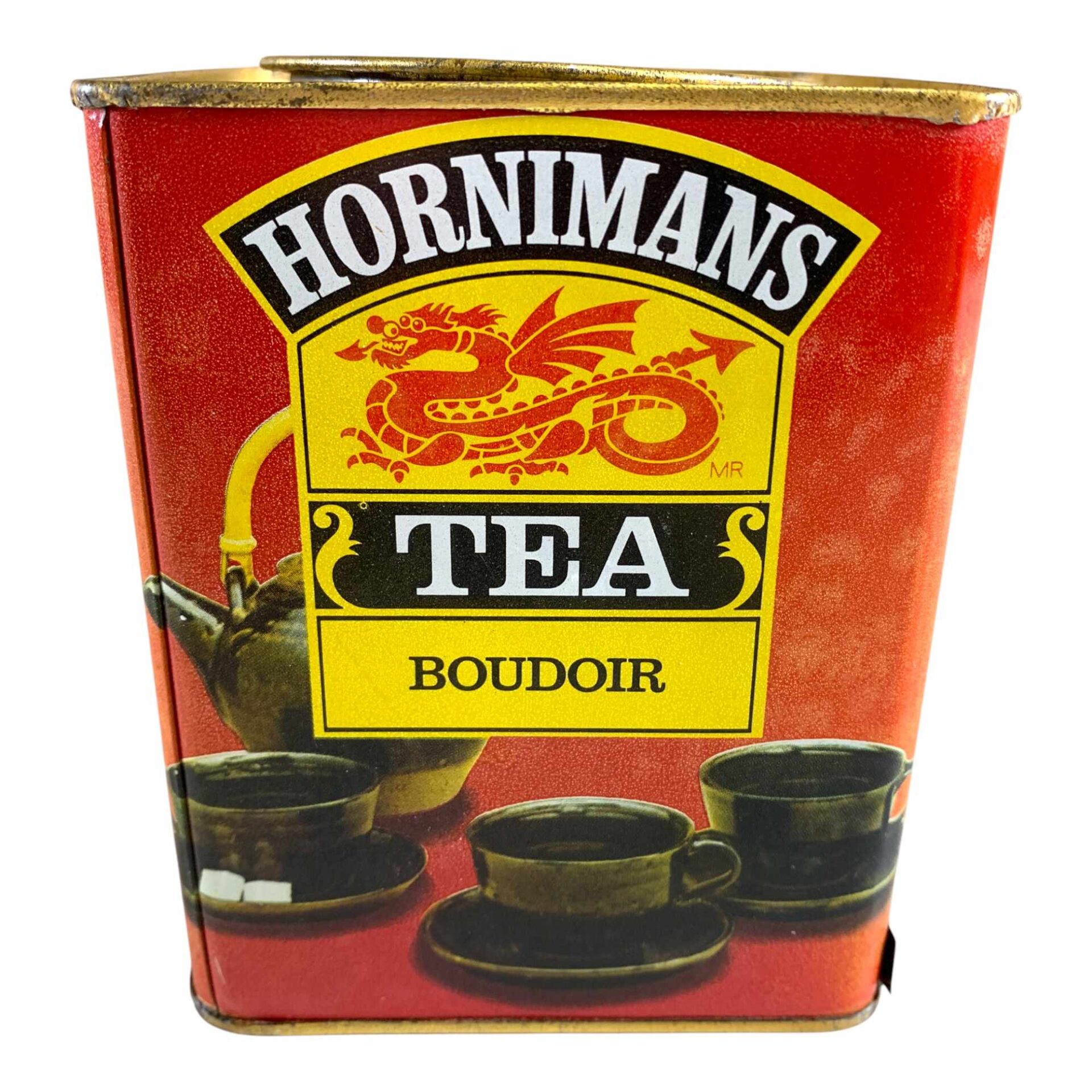 Hornimans Tea Boudoir Plåtburk Teburk Plåt Te Burk Vintage