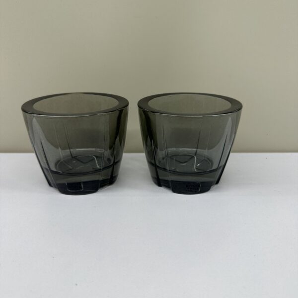 Kosta Boda Bruk 2 st Ljuslykta Anna Ehrner Svart Kraftig Glas Design