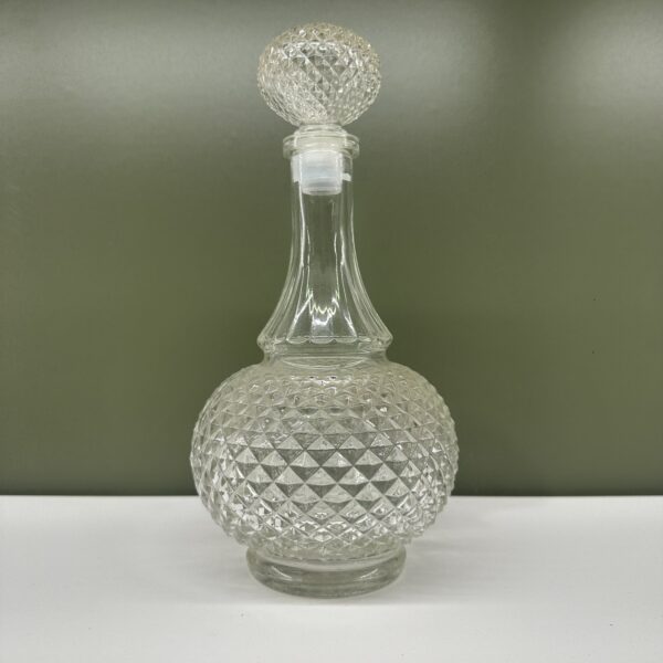 Karaff Glas 0,5L Pressglas Transparent Vintage Mönstrad Belgien