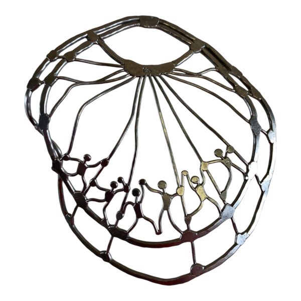 Väggdekoration signerad 12 cm Människor håller hand Design Metall