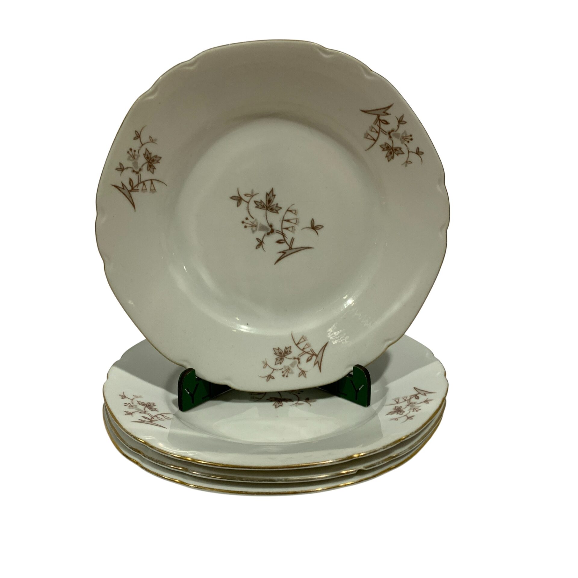 Victoria Tjeckoslovakien 4st Tallrikar Vintage Tallrik Vit