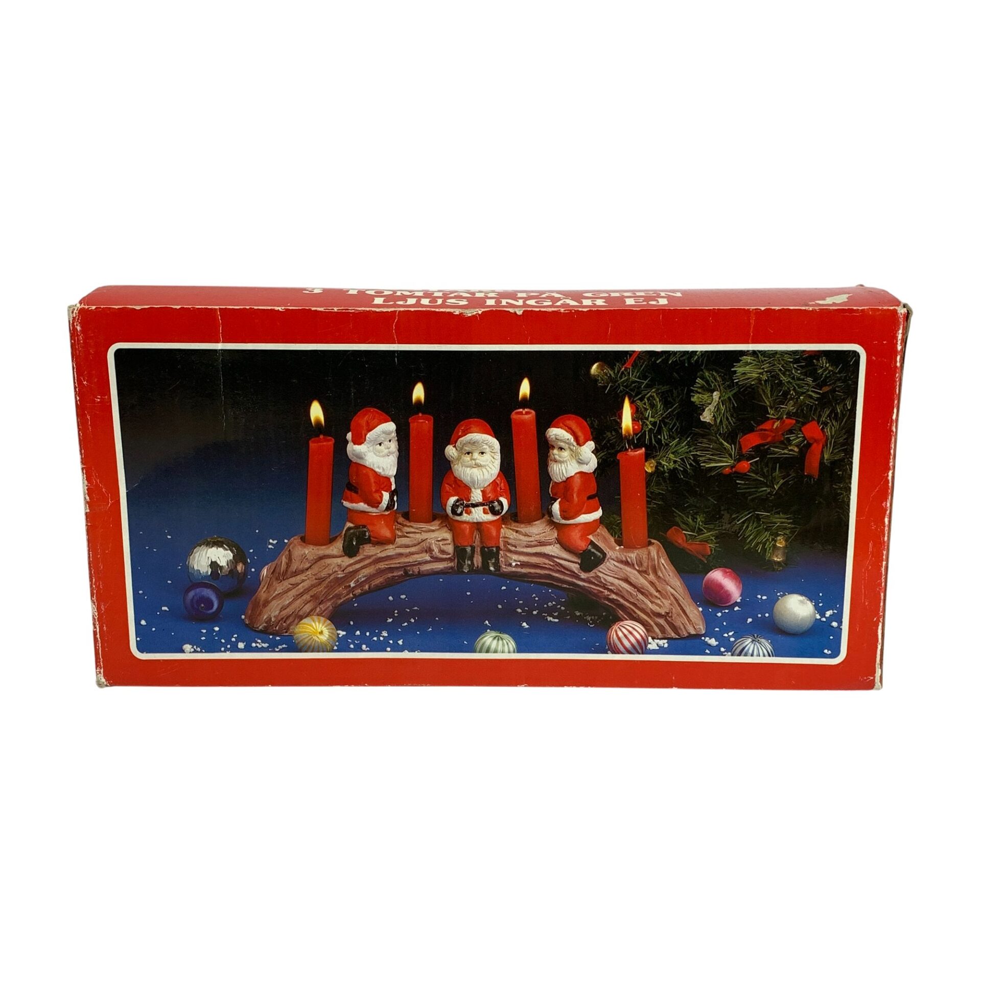 Ljusstake 3st Tomtar på Gren Jul Jultomte 25cm