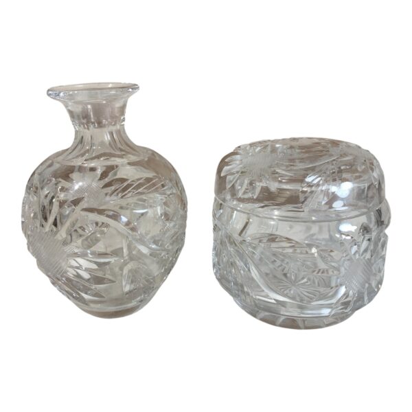 Glas Vas Glasvas Glasburk Lockburk 2-delar Vintage Design Retro
